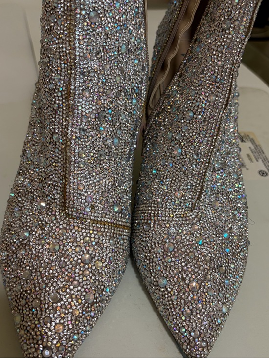 Betsey Johnson Shoes - Betsey Johnson Crystal-Embellished Pointed Toe Booties - Silver